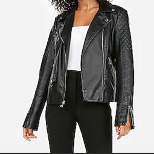 Express Leather Quilted Moto Jacket